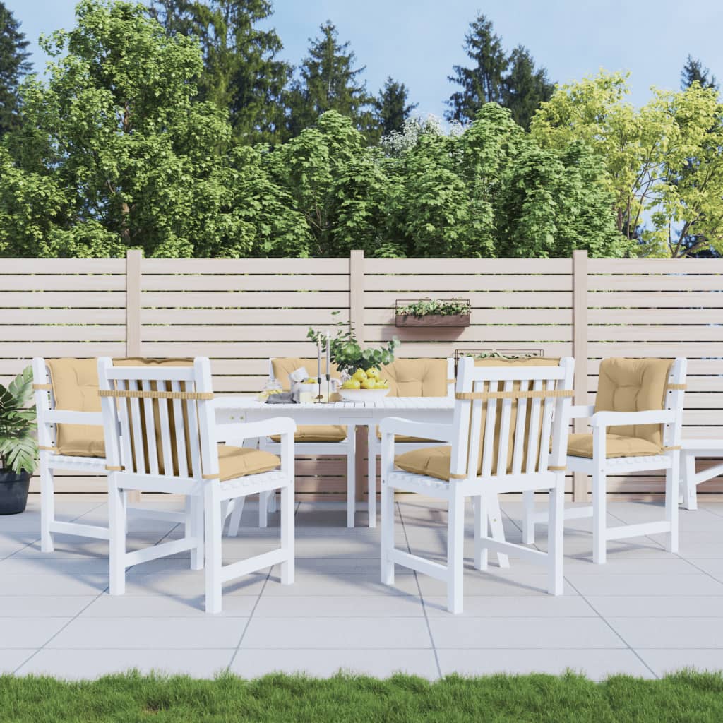 Cuscini Sedia Schiena Bassa 6 pz Beige Mélange 100x50x7 Tessuto