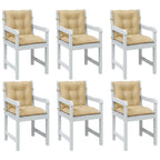 Cuscini Sedia Schiena Bassa 6 pz Beige Mélange 100x50x7 Tessuto