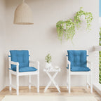 Cuscini Sedia Schiena Bassa 2 pz Blu Mélange 100x50x7 Tessuto