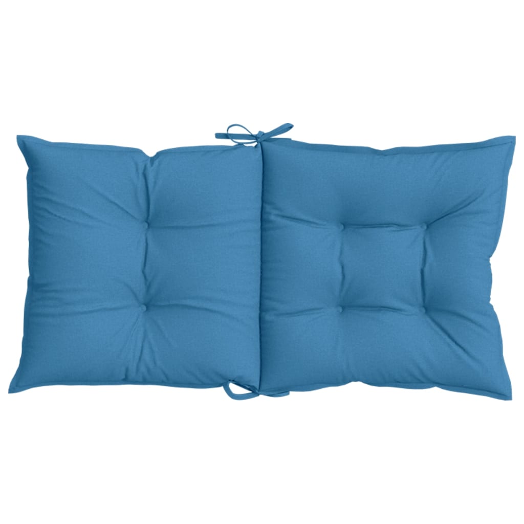 Cuscini Sedia Schiena Bassa 4 pz Blu Mélange 100x50x7 Tessuto