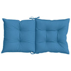Cuscini Sedia Schiena Bassa 4 pz Blu Mélange 100x50x7 Tessuto