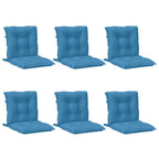 Cuscini Sedia Schiena Bassa 6 pz Blu Mélange 100x50x7 Tessuto