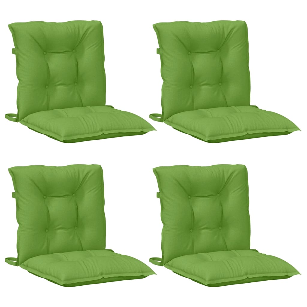 Cuscini Sedia Schiena Bassa 4 pz Verde Mélange 100x50x7 Tessuto
