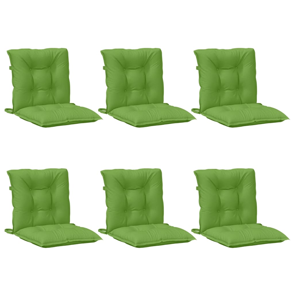 Cuscini Sedia Schiena Bassa 6 pz Verde Mélange 100x50x7 Tessuto