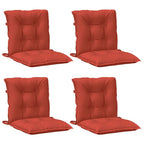 Cuscini Sedia Schiena Bassa 4 pz Rosso Mélange 100x50x7 Tessuto