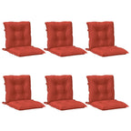 Cuscini Sedia Schiena Bassa 6 pz Rosso Mélange 100x50x7 Tessuto