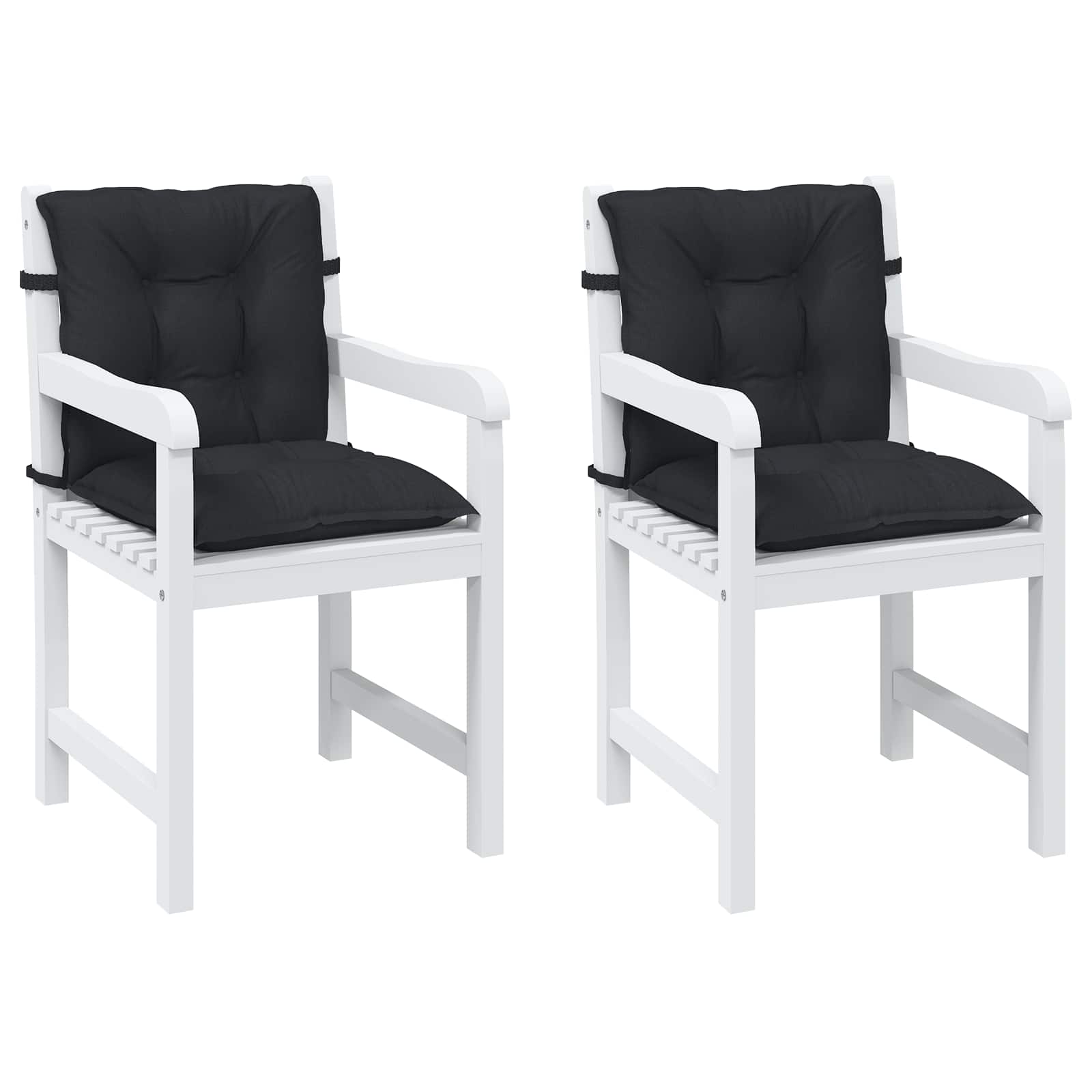 Set di Cuscini per Sedia Bassa 2 pcs Melange Nero