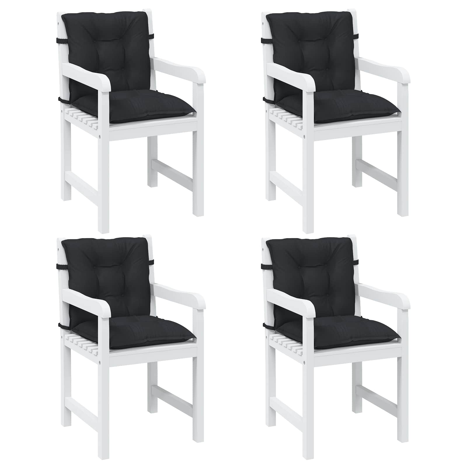 Set di Cuscini per Sedia Bassa 4 pcs Melange Nero