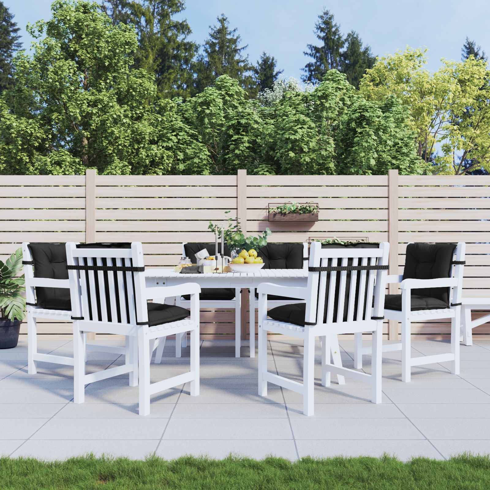 Set di Cuscini per Sedia Bassa 6 pcs Melange Nero