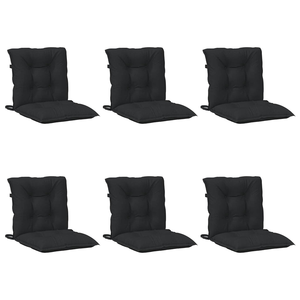 Set di Cuscini per Sedia Bassa 6 pcs Melange Nero