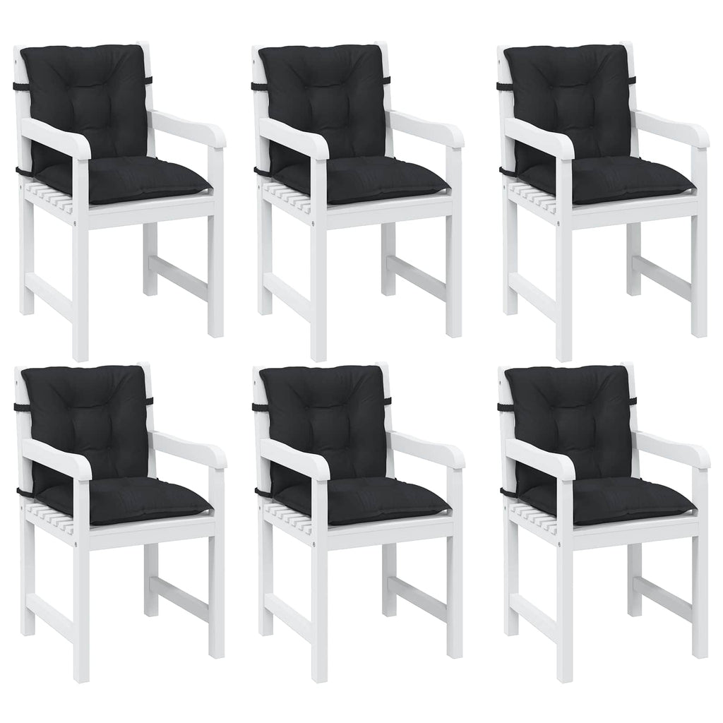 Set di Cuscini per Sedia Bassa 6 pcs Melange Nero