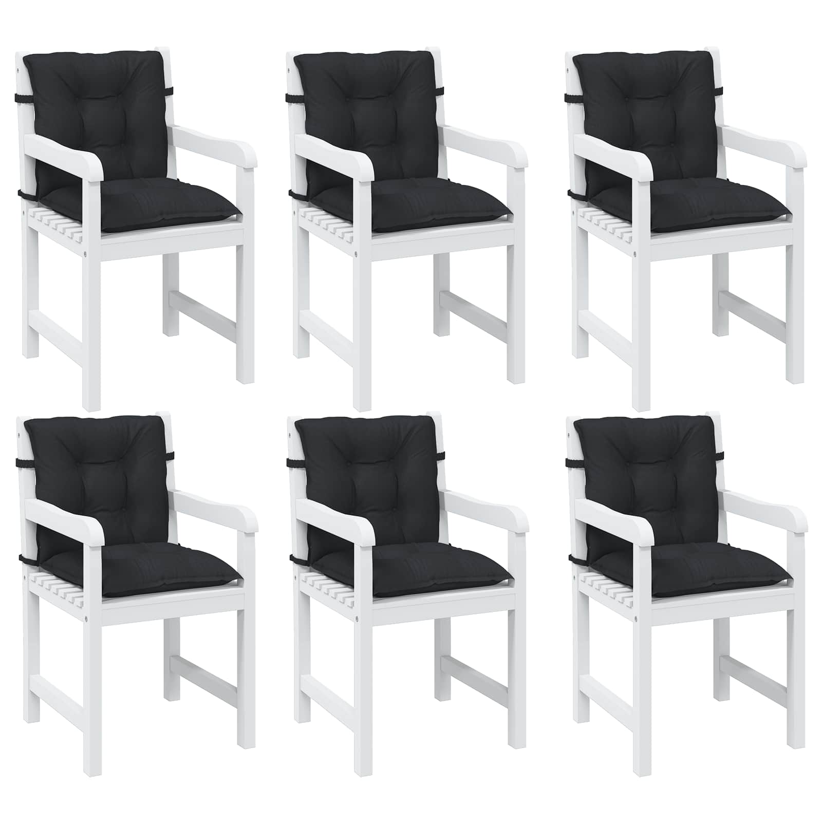 Set di Cuscini per Sedia Bassa 6 pcs Melange Nero
