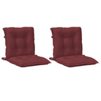 Cuscini Sedia Schiena Bassa 2 pz Rosso Vino Mélange Tessuto