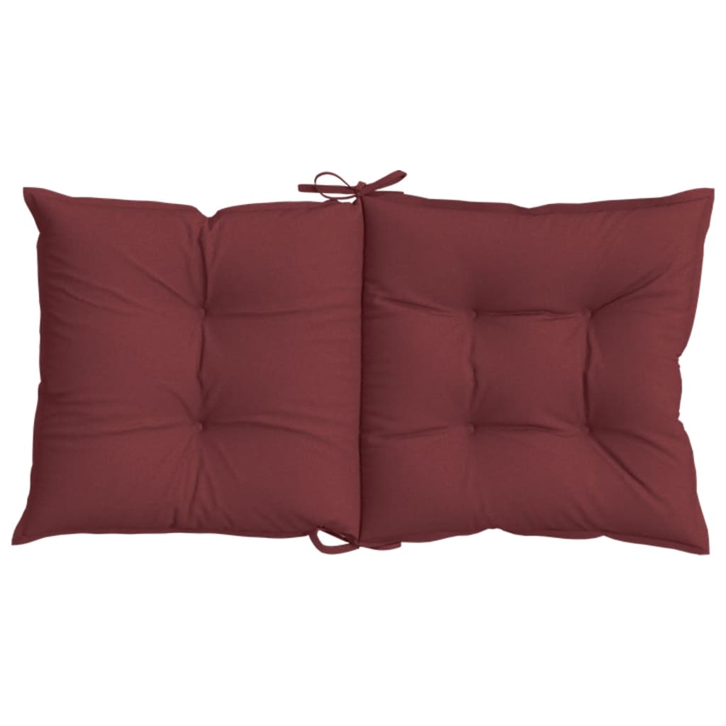 Cuscini Sedia Schiena Bassa 2 pz Rosso Vino Mélange Tessuto