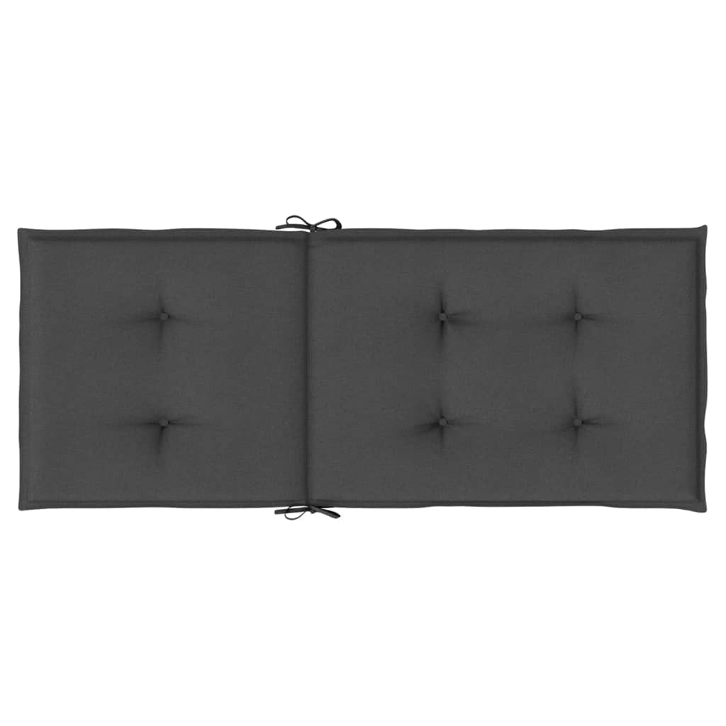 Cuscini Sedia Schiena Alta 6 Antracite Mélange 120x50x4 Tessuto