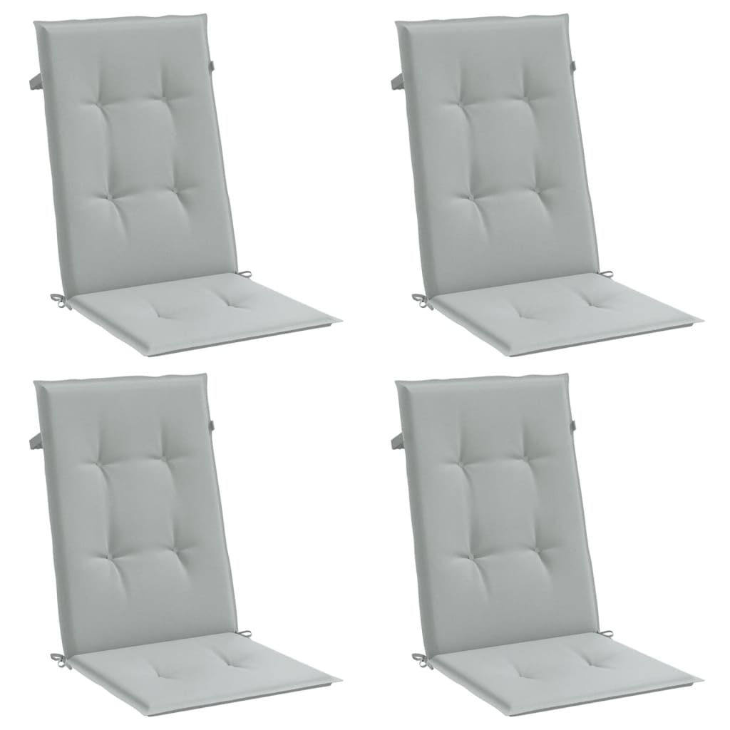 Cuscini Sedia Schiena Alta 4 Grigio Mélange 120x50x4 Tessuto