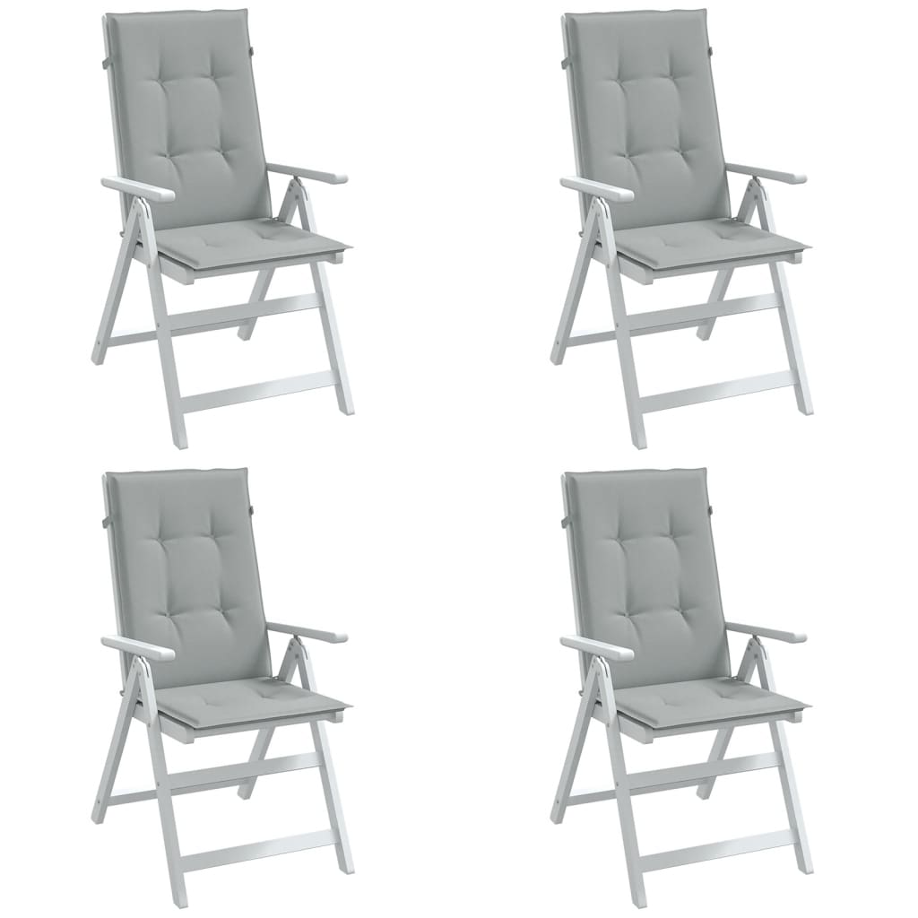 Cuscini Sedia Schiena Alta 4 Grigio Mélange 120x50x4 Tessuto