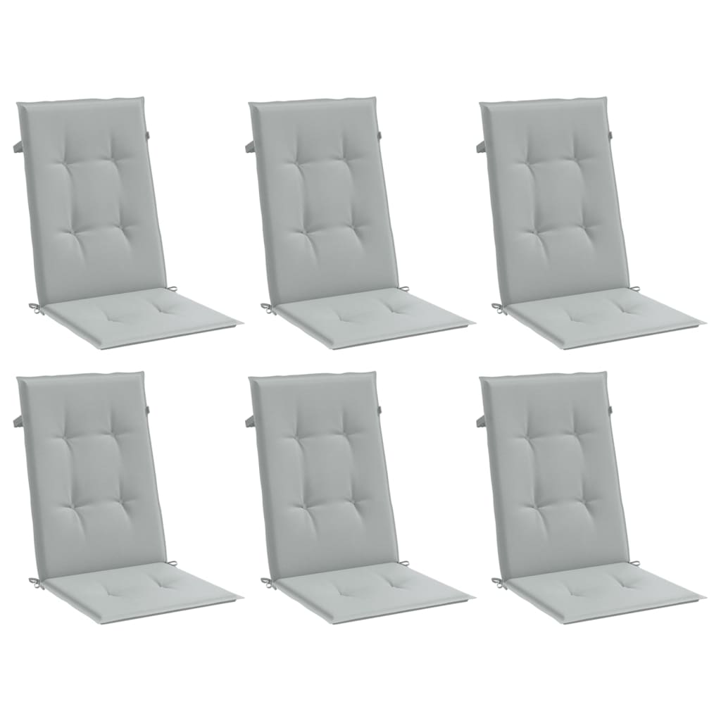 Cuscini Sedia Schiena Alta 6 Grigio Mélange 120x50x4 Tessuto