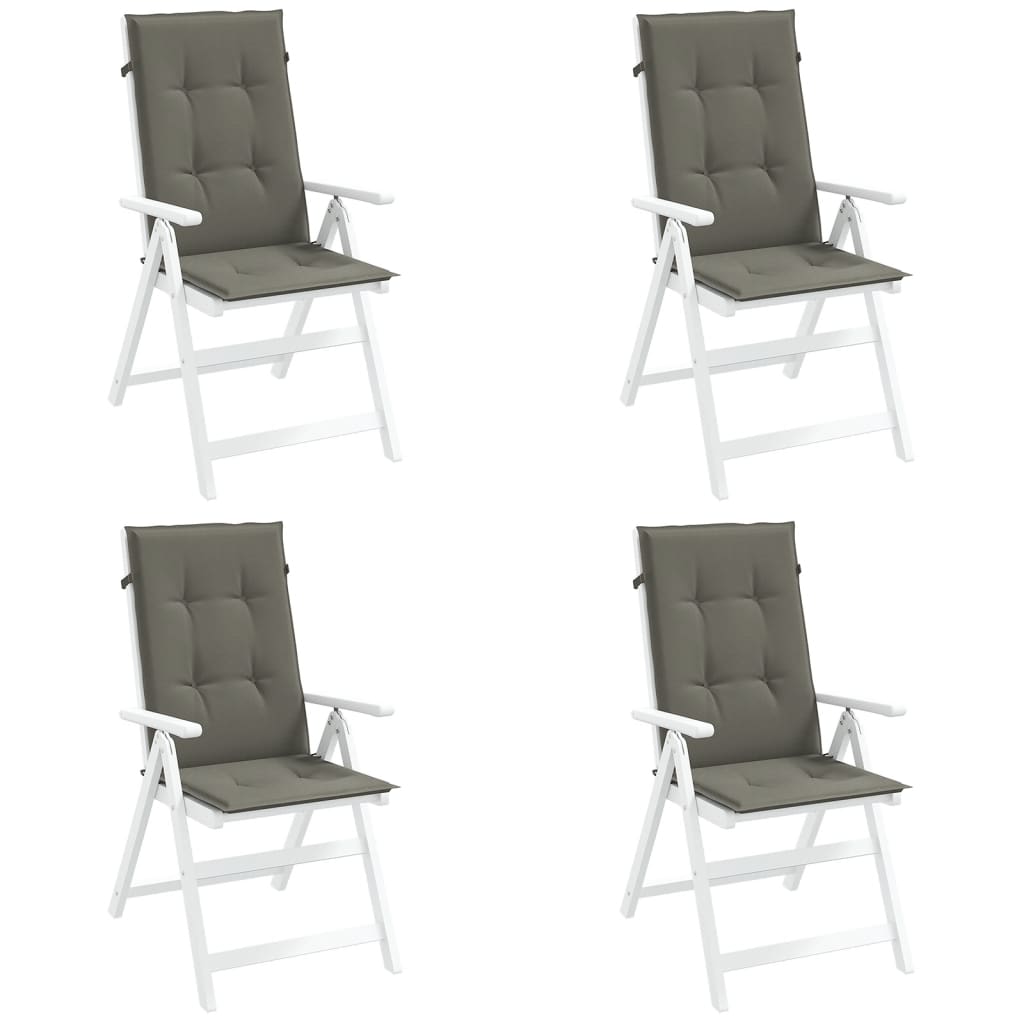 Cuscini Sedia Schiena Alta 4 Grigio Mélange 120x50x4 Tessuto