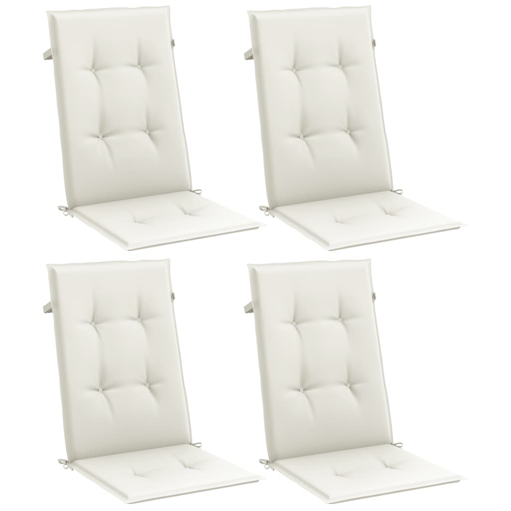 Cuscini Sedia Schiena Alta 4 Crema Mélange 120x50x4 Tessuto