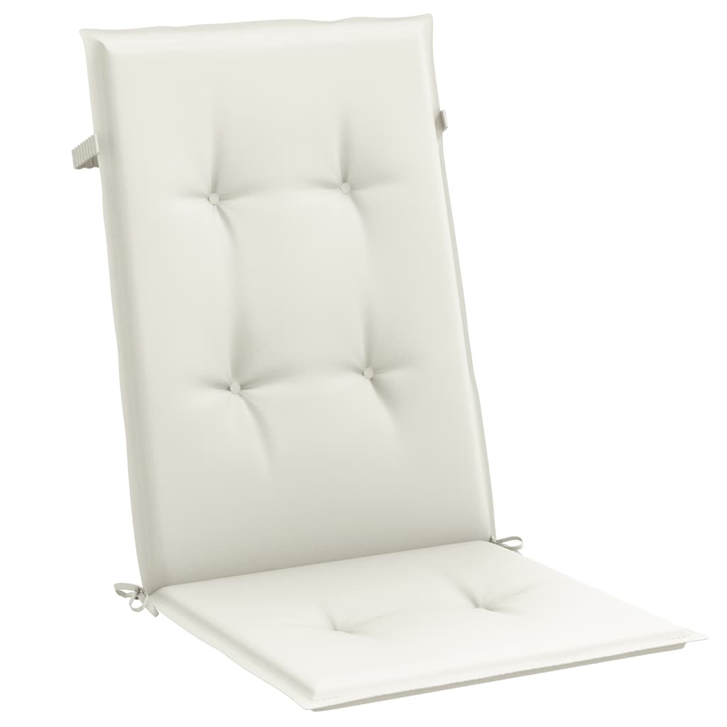 Cuscini Sedia Schiena Alta 4 Crema Mélange 120x50x4 Tessuto