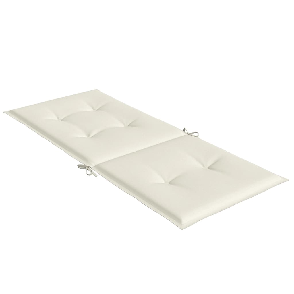 Cuscini Sedia Schiena Alta 4 Crema Mélange 120x50x4 Tessuto