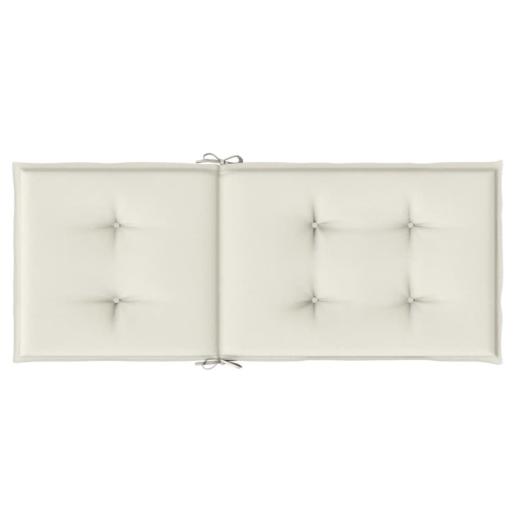 Cuscini Sedia Schiena Alta 4 Crema Mélange 120x50x4 Tessuto