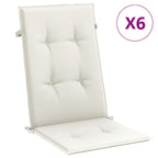 Cuscini Sedia Schiena Alta 6 Crema Mélange 120x50x4 Tessuto