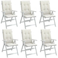 Cuscini Sedia Schiena Alta 6 Crema Mélange 120x50x4 Tessuto