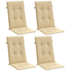 Cuscini Sedia Schiena Alta 4 Beige Mélange 120x50x4 Tessuto
