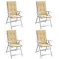Cuscini Sedia Schiena Alta 4 Beige Mélange 120x50x4 Tessuto