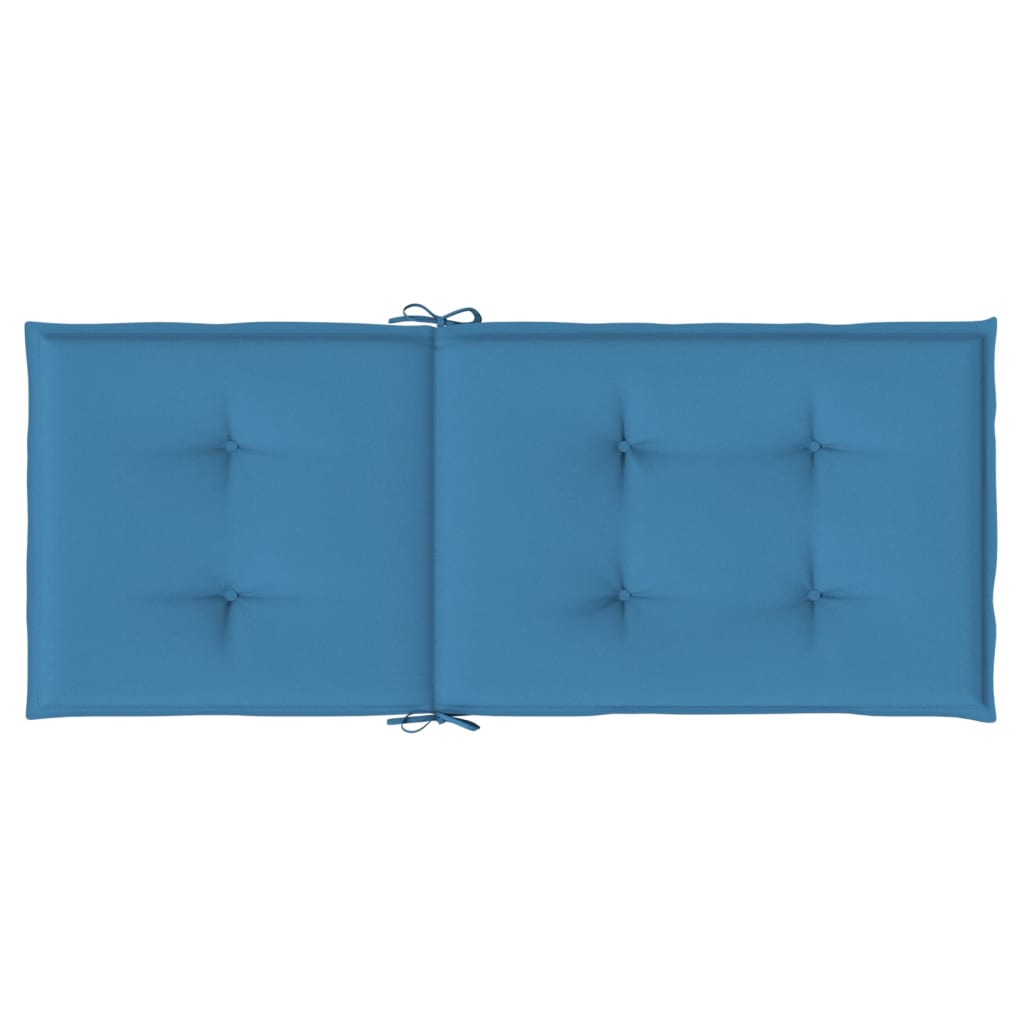Cuscini Sedia Schiena Alta 6 Blu Mélange 120x50x4 Tessuto