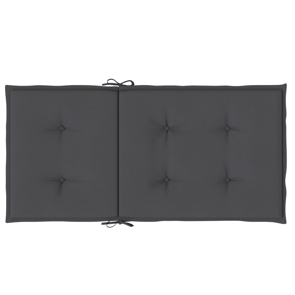Cuscini Sedia Schiena Bassa 2 pz Antracite Mélange 100x50x4 cm