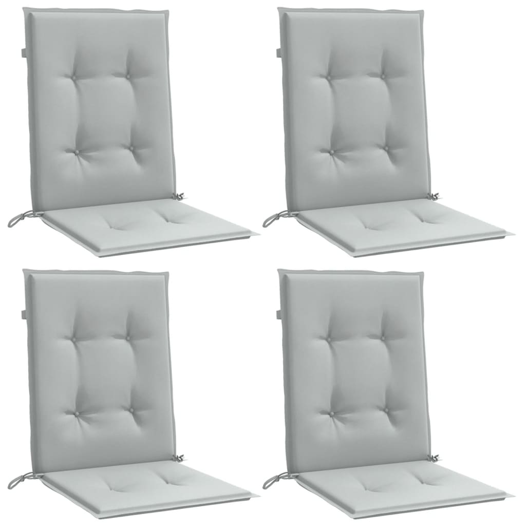 Cuscini Sedia Schiena Bassa 4 pz Grigio Mélange 100x50x4 cm