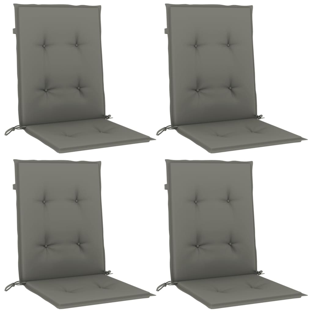 Cuscini Sedia Schiena Bassa 4 pz Grigio Mélange 100x50x4 cm