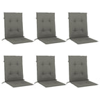 Cuscini Sedia Schiena Bassa 6 pz Grigio Mélange 100x50x4 cm