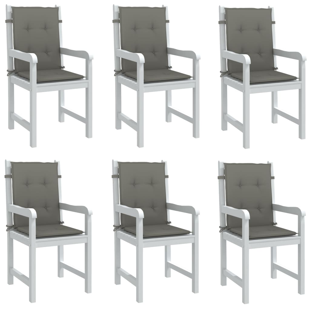 Cuscini Sedia Schiena Bassa 6 pz Grigio Mélange 100x50x4 cm