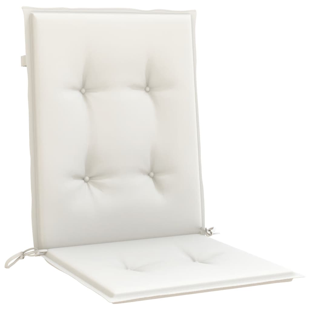 Cuscini Sedia Schiena Bassa 2 pz Crema Mélange 100x50x4 Tessuto
