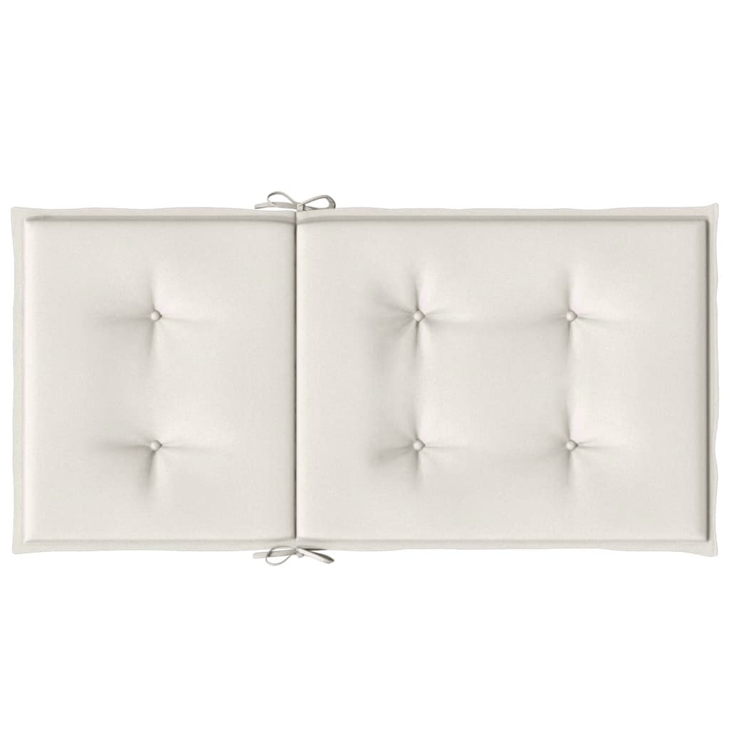 Cuscini Sedia Schiena Bassa 2 pz Crema Mélange 100x50x4 Tessuto