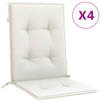Cuscini Sedia Schiena Bassa 4 pz Crema Mélange 100x50x4 Tessuto