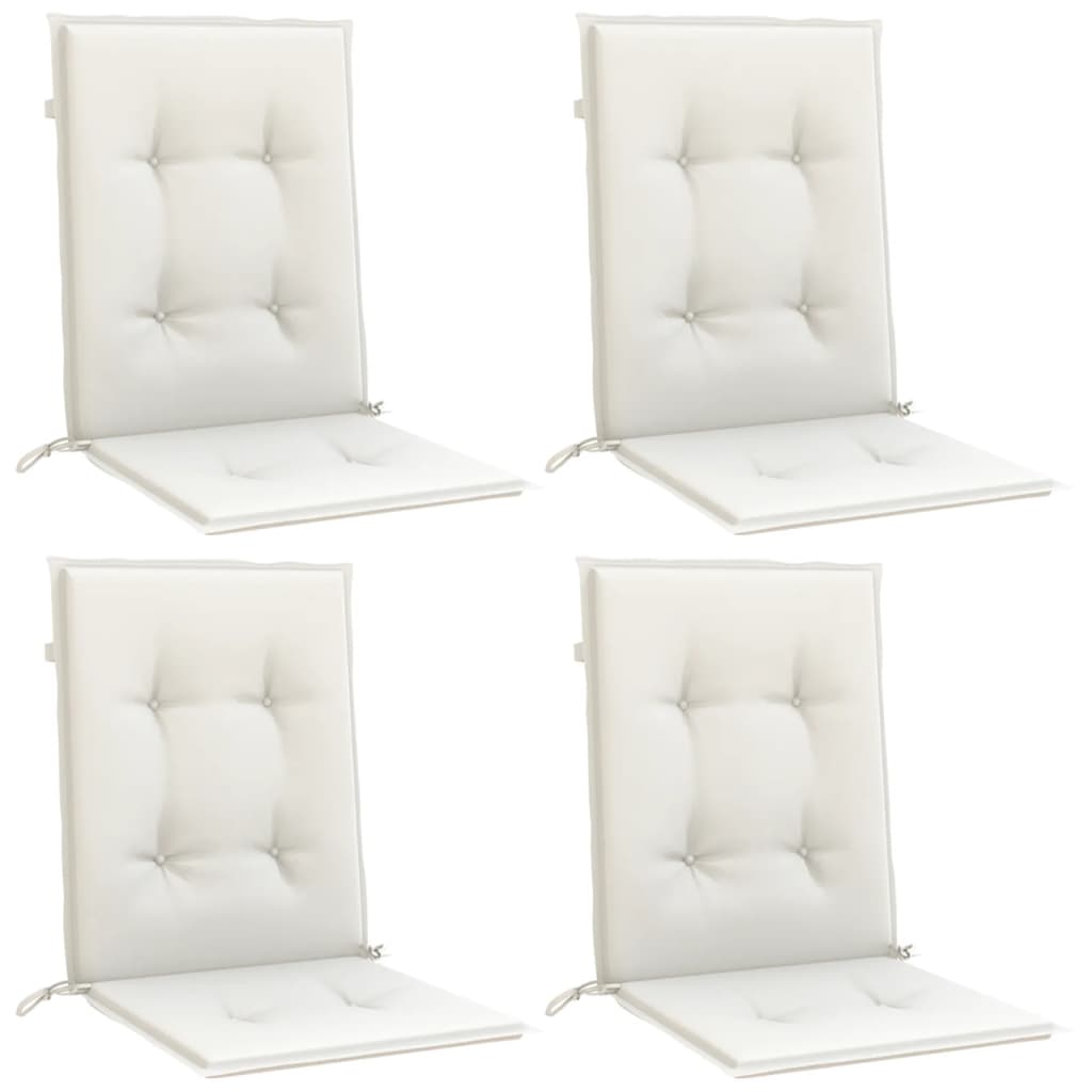 Cuscini Sedia Schiena Bassa 4 pz Crema Mélange 100x50x4 Tessuto