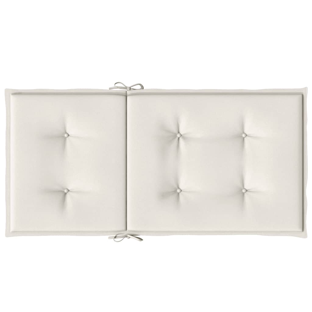 Cuscini Sedia Schiena Bassa 4 pz Crema Mélange 100x50x4 Tessuto
