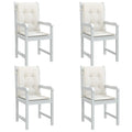 Cuscini Sedia Schiena Bassa 4 pz Crema Mélange 100x50x4 Tessuto