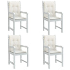 Cuscini Sedia Schiena Bassa 4 pz Crema Mélange 100x50x4 Tessuto