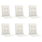 Cuscini Sedia Schiena Bassa 6 pz Crema Mélange 100x50x4 Tessuto