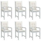 Cuscini Sedia Schiena Bassa 6 pz Crema Mélange 100x50x4 Tessuto