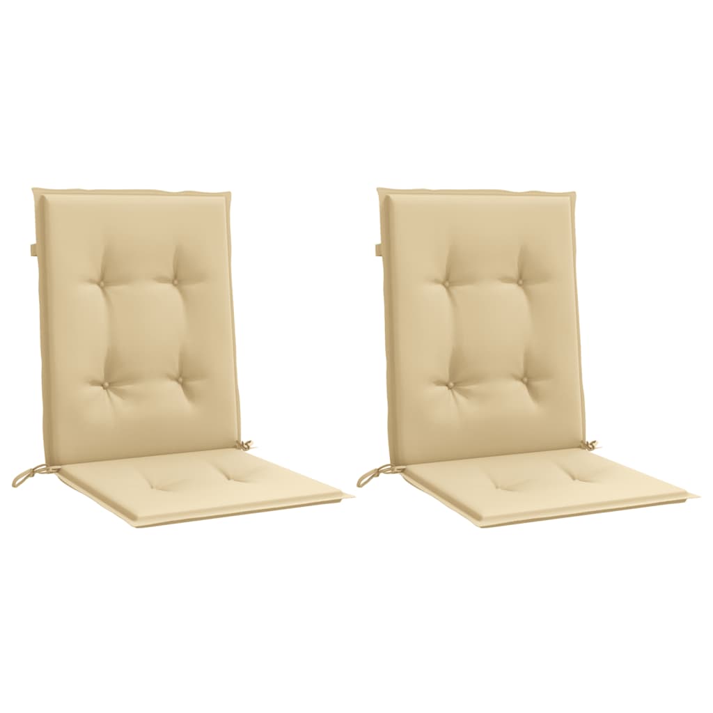 Cuscini Sedia Schiena Bassa 2 pz Beige Mélange 100x50x4 Tessuto