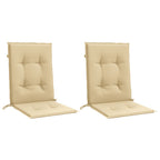 Cuscini Sedia Schiena Bassa 2 pz Beige Mélange 100x50x4 Tessuto