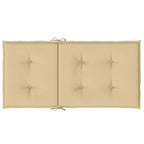 Cuscini Sedia Schiena Bassa 2 pz Beige Mélange 100x50x4 Tessuto