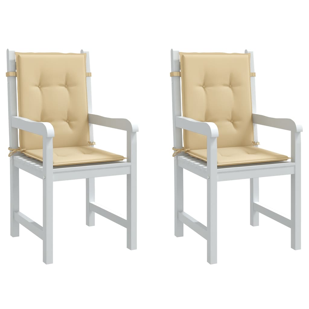 Cuscini Sedia Schiena Bassa 2 pz Beige Mélange 100x50x4 Tessuto